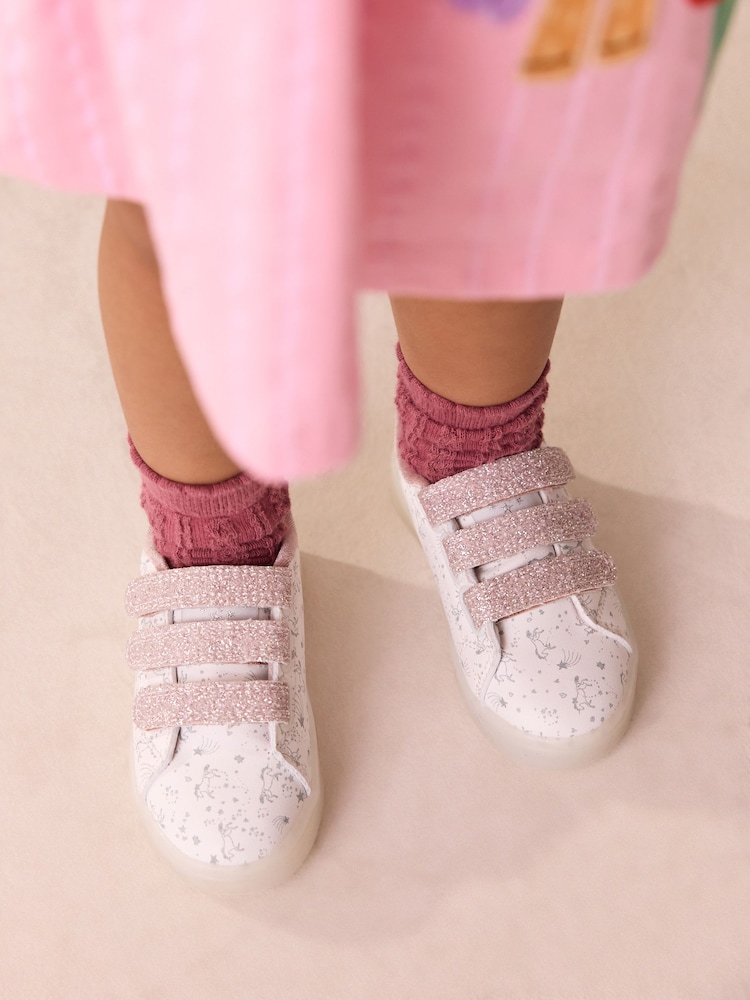 White Unicorn Touch Fasten Light Up Trainers - Image 2 of 7