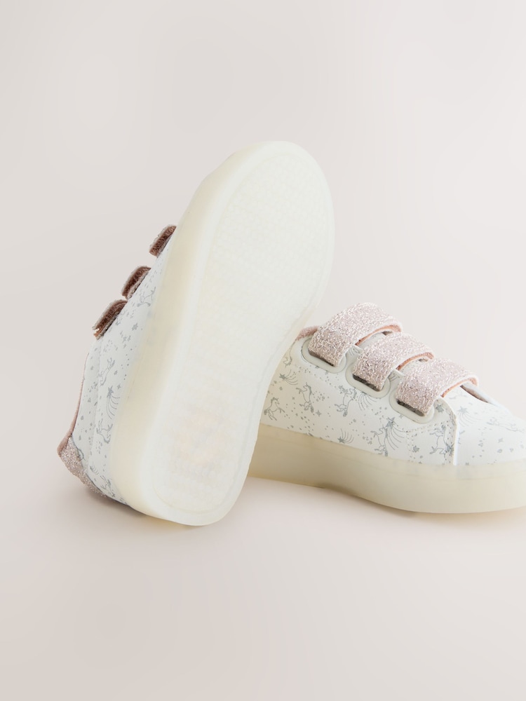 White Unicorn Touch Fasten Light Up Trainers - Image 7 of 7