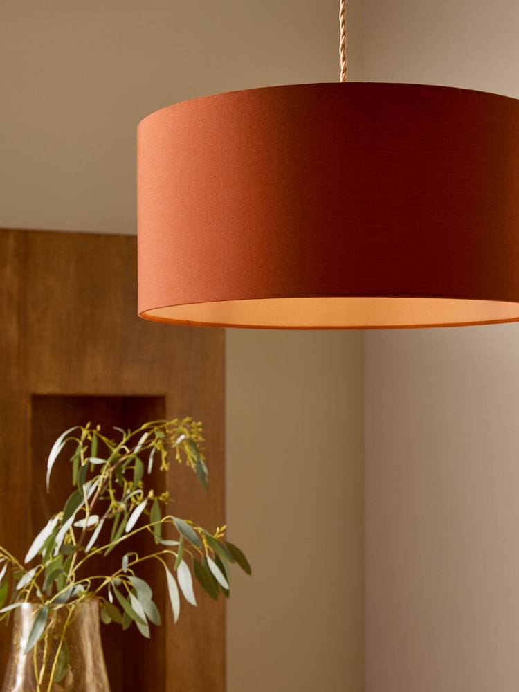 MADE.COM Orange/Pink Oro Pendant Drum Lamp Shade - Image 2 of 4