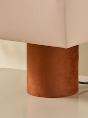 MADE.COM Cream/Rust Tiana Check Table Lamp - Image 2 of 5