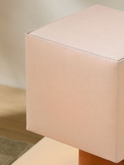 MADE.COM Cream/Rust Tiana Check Table Lamp - Image 3 of 5