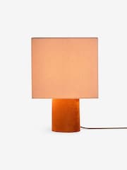 MADE.COM Cream/Rust Tiana Check Table Lamp - Image 4 of 5
