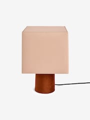 MADE.COM Cream/Rust Tiana Check Table Lamp - Image 5 of 5