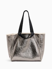 AllSaints Brown Izzy Shearling Tote Bag - Image 1 of 7