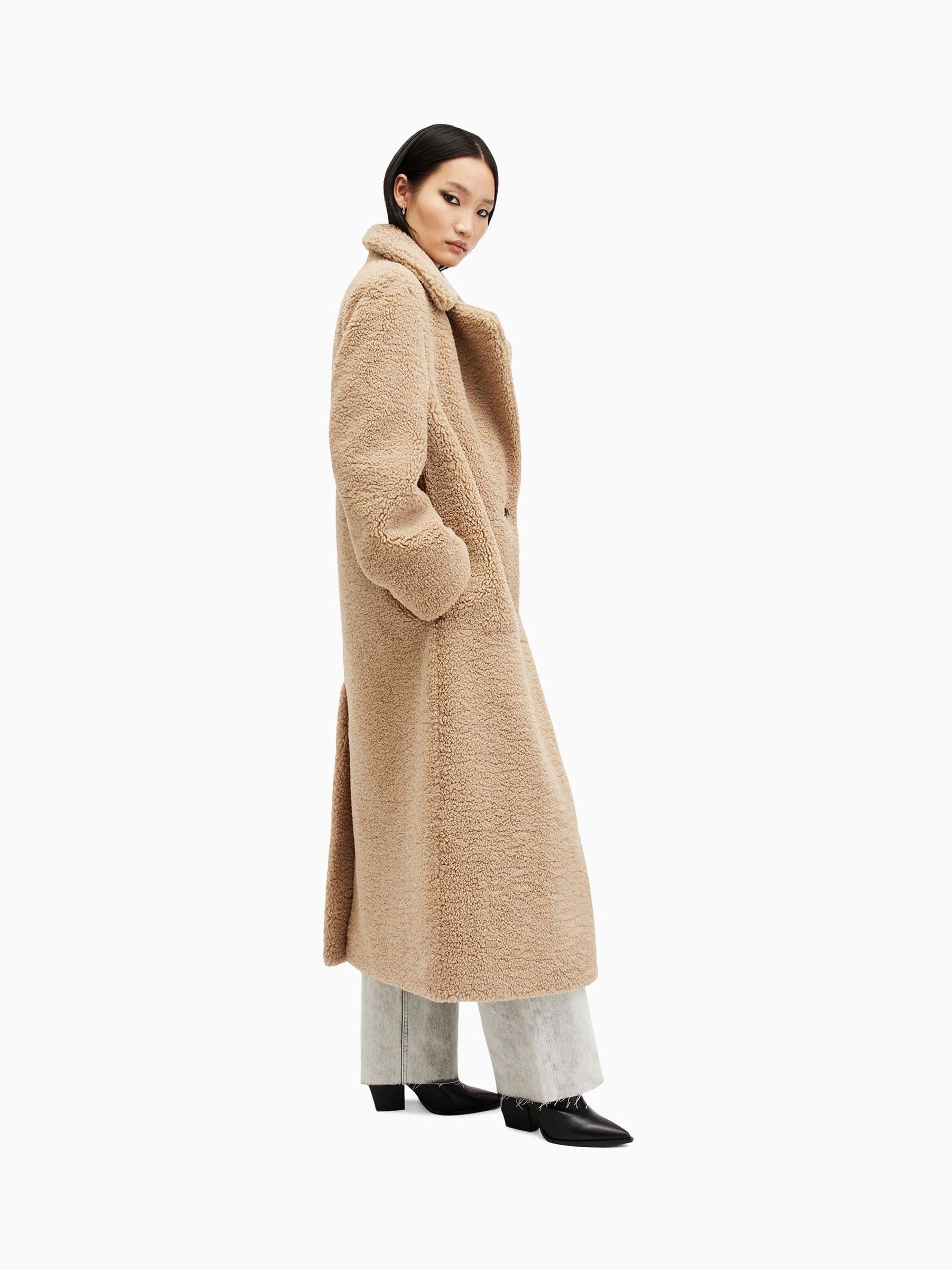 Buy AllSaints Brown Freddie Faux Fur Coat from Next USA