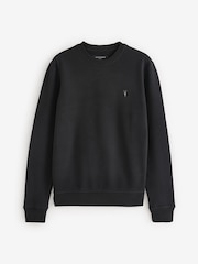 AllSaints Black Raven Crew 100% Organic Cotton Jumper - Image 5 of 5