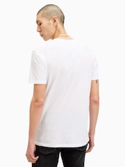 AllSaints White Figure Shortsleeve Crew 100% Cotton T-Shirt - Image 6 of 7
