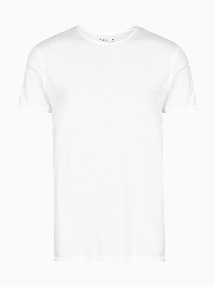 AllSaints White Figure Shortsleeve Crew 100% Cotton T-Shirt - Image 7 of 7