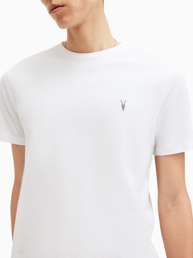 AllSaints White Brace Short Sleeve Crew 100% Organic Cotton T-Shirt - Image 2 of 6