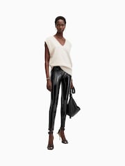 AllSaints Black Cora Shine Leggings - Image 1 of 7