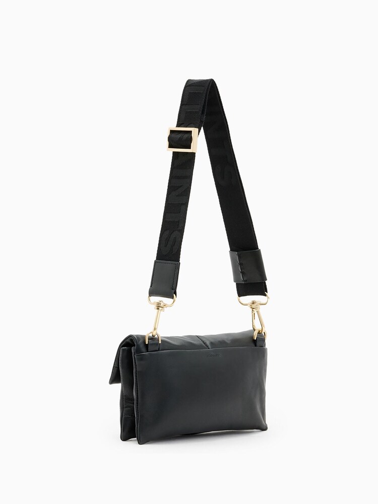 AllSaints Black Ezra Quilt Cross-Body Bag - Image 2 of 9
