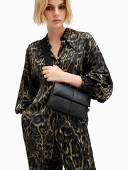 AllSaints Black Ezra Quilt Cross-Body Bag - Image 9 of 9
