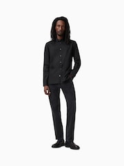AllSaints Black Hawthorne Long Sleeve Shirt - Image 3 of 7