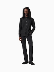 AllSaints Black Hawthorne Long Sleeve Shirt - Image 5 of 7