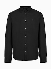 AllSaints Black Hawthorne Long Sleeve Shirt - Image 7 of 7