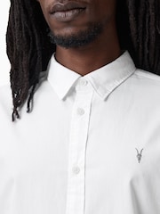 AllSaints White Hawthorne Long Sleeve Shirt - Image 2 of 9