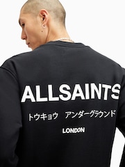 AllSaints Black Underground Crew Jumper - Image 2 of 7