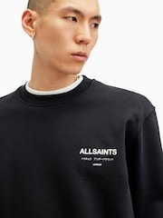 AllSaints Black Underground Crew Jumper - Image 5 of 7