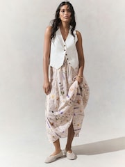 Ecru Floral Lightweight Maxi Skirt - Image 2 of 8