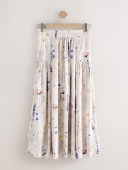 Ecru Floral Lightweight Maxi Skirt - Image 6 of 8