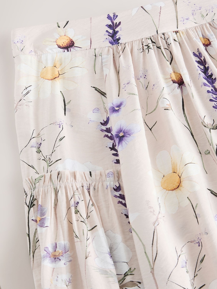 Ecru Floral Lightweight Maxi Skirt - Image 8 of 8