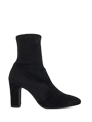 Dune London Black Wide Fit Optilly Block Heel Sock Boots - Image 2 of 6