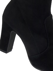 Dune London Black Wide Fit Optilly Block Heel Sock Boots - Image 6 of 6