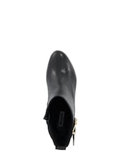 Dune London Black Oreanix Double Buckle Block Heel Boots - Image 5 of 6