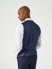Skopes Blue Tailored Fit Hepworth Check Suit Waistcoat - Image 3 of 5