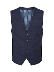 Skopes Blue Tailored Fit Hepworth Check Suit Waistcoat - Image 4 of 5
