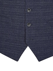 Skopes Blue Tailored Fit Hepworth Check Suit Waistcoat - Image 5 of 5