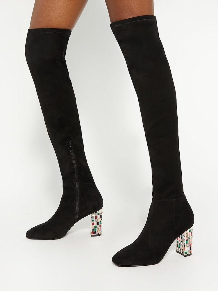 Dune London Stilvolle Stiefel mit Schmuckbesatz und Juwelenabsatz - Bild 1 von 6 Dune London Stilvolle Stiefel mit Schmuckbesatz und Juwelenabsatz - Bild 1 von 6