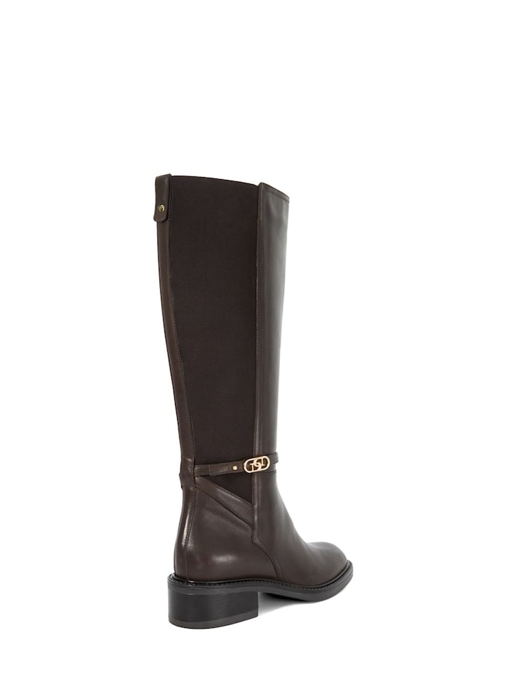 Dune London Brown Tias Branded Buckle Boots - Image 5 of 6