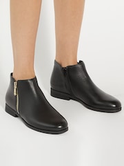 Dune London Black Wide Fit Pandias Low Heel Boots - Image 1 of 6