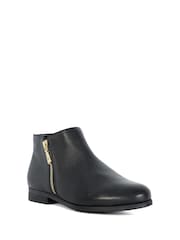 Dune London Black Wide Fit Pandias Low Heel Boots - Image 3 of 6