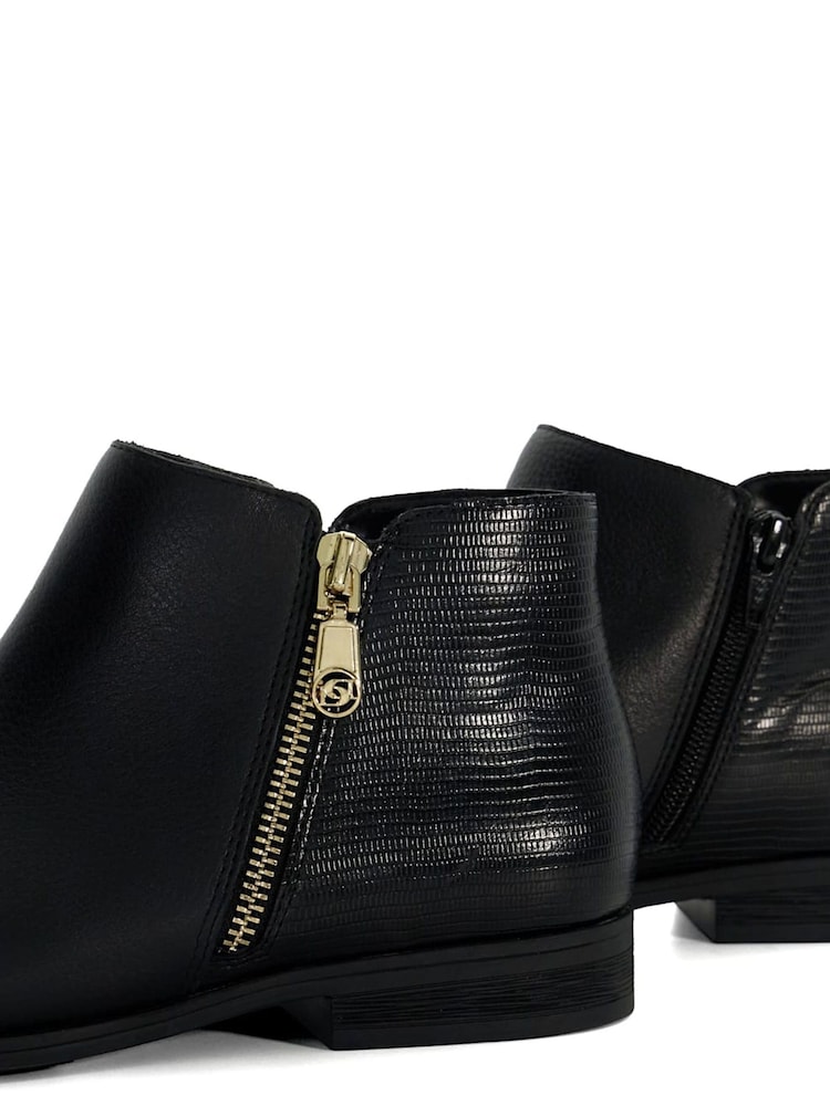 Dune London Black Wide Fit Pandias Low Heel Boots - Image 6 of 6