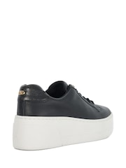 Dune London Black Chrome Episode 2 Flatform Lace Up Trainers - Image 4 of 6