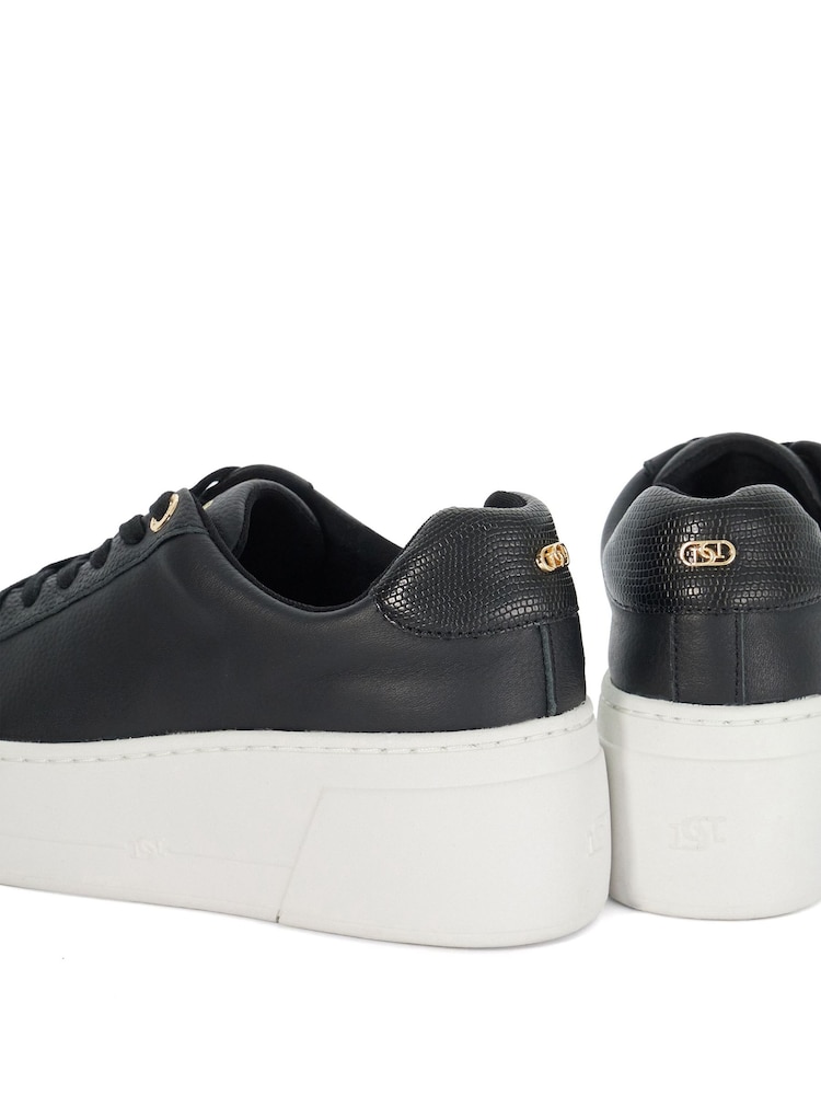 Dune London Black Chrome Episode 2 Flatform Lace Up Trainers - Image 6 of 6