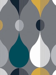 Graham & Brown Slate Coronation Craze A4 Wallpaper Sample - Image 2 of 3