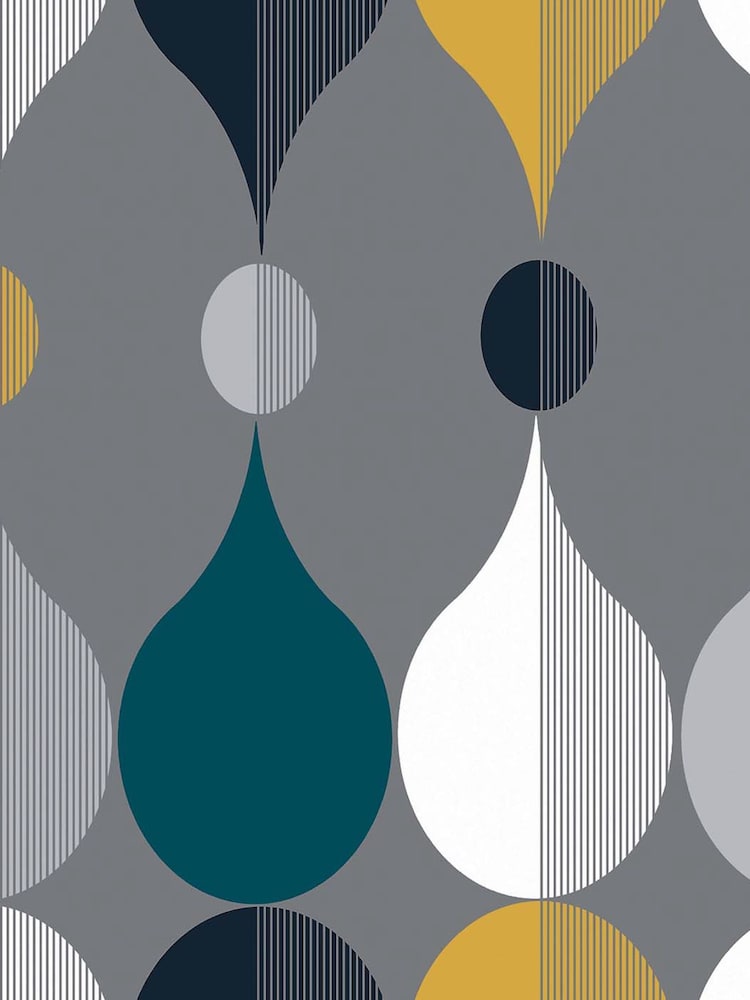 Graham & Brown Slate Coronation Craze A4 Wallpaper Sample - Image 2 of 3