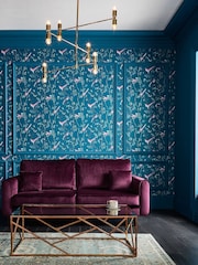 Graham & Brown Teal Tori A4 Wallpaper Sample - Image 1 of 4