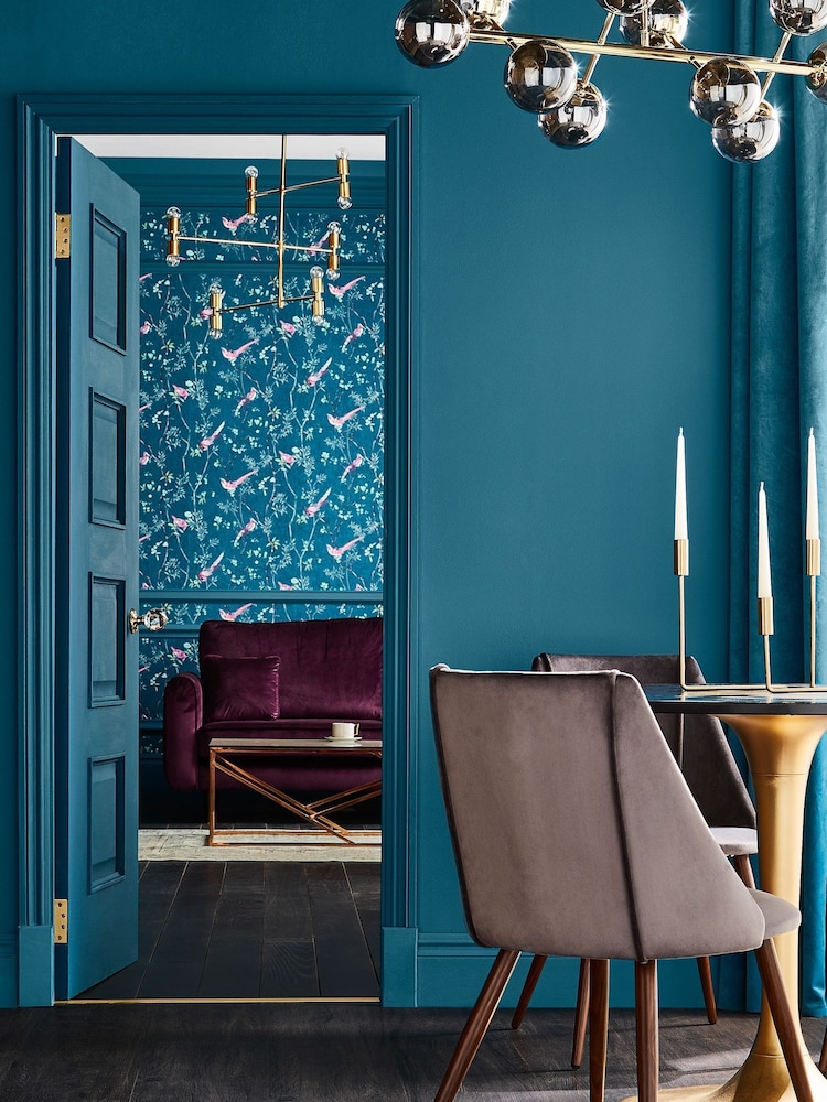 Graham & Brown Teal Tori A4 Wallpaper Sample - Image 2 of 4