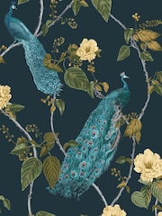 Graham & Brown Navy Resplendence A4 Wallpaper Sample - Image 2 of 3