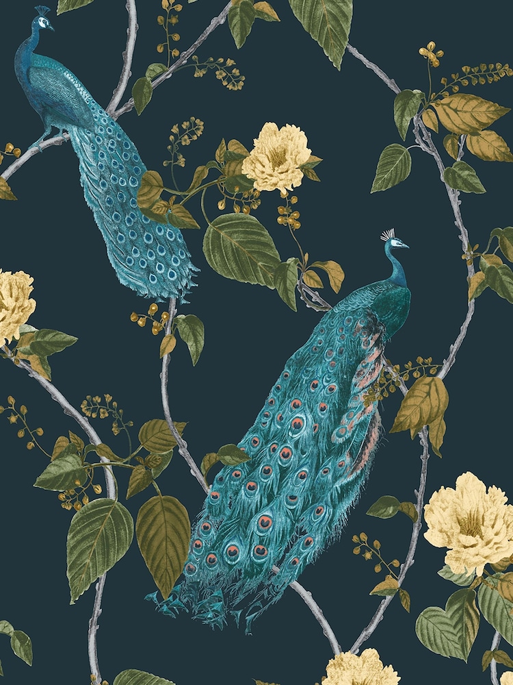 Graham & Brown Navy Resplendence A4 Wallpaper Sample - Image 2 of 3