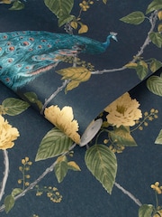 Graham & Brown Navy Resplendence A4 Wallpaper Sample - Image 3 of 3