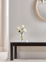 Graham & Brown Pearl Faux Trelliage Bead A4 Wallpaper Sample - Image 1 of 3