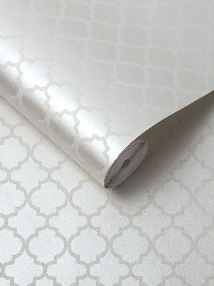 Graham & Brown Pearl Faux Trelliage Bead A4 Wallpaper Sample - Image 2 of 3