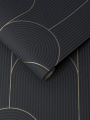 Graham & Brown Black or Gold Lancet A4 Wallpaper Sample - Image 2 of 3