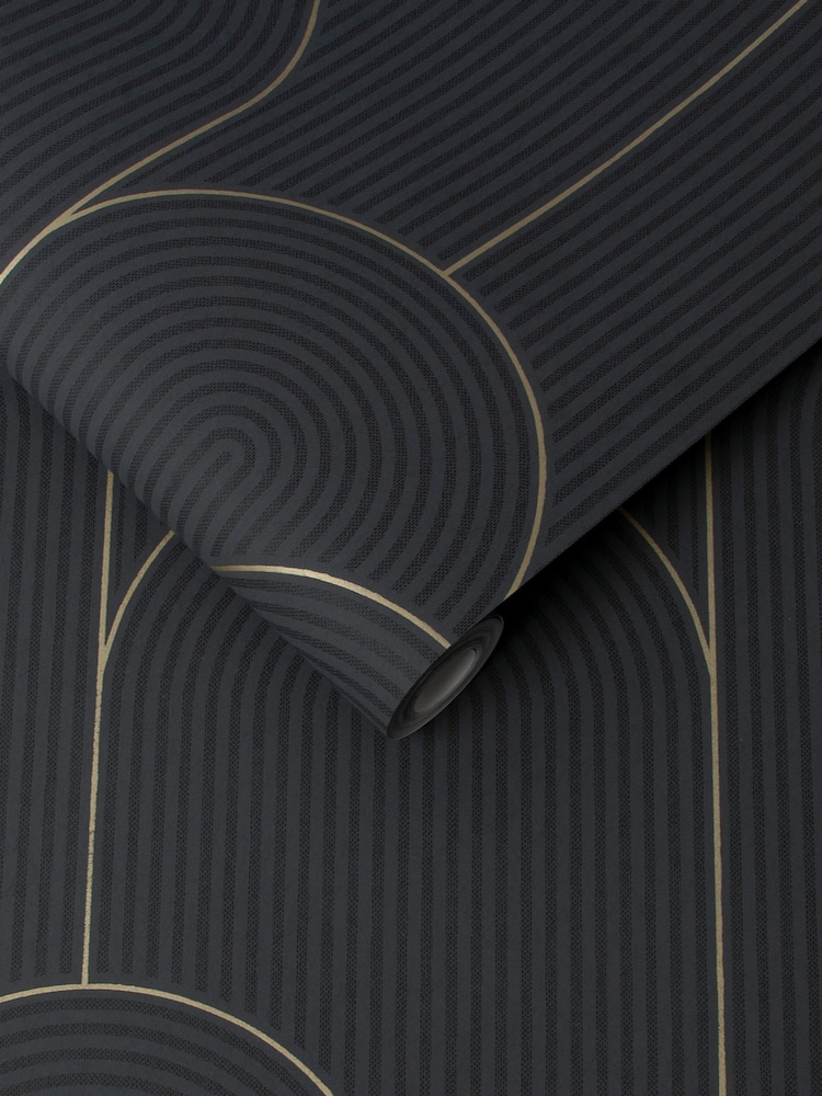 Graham & Brown Black or Gold Lancet A4 Wallpaper Sample - Image 2 of 3
