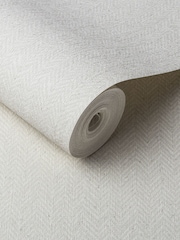 Graham & Brown Ecru Herringbone Texture A4 Wallpaper Sample - Image 2 of 3